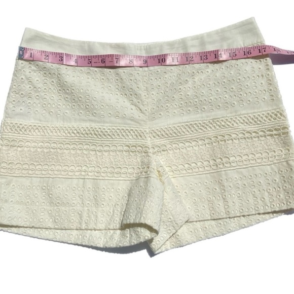 LOFT High Waist Cream Eyelet Shorts - Picture 5 of 7